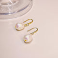 Elegant Korean Style Baroque Pearl Drop Earrings With Gold Alloy Hooks And Sparkling Zircon Accents Earrings view 3