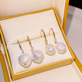 Elegant Korean Style Baroque Pearl Drop Earrings With Gold Alloy Hooks And Sparkling Zircon Accents Earrings view 1