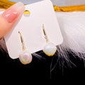 Elegant Korean Style Baroque Pearl Drop Earrings With Gold Alloy Hooks And Sparkling Zircon Accents Earrings view 4