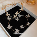 Rhinestone Butterfly Alloy Ear Cuff Clip-on Earrings, Style Non-Pierced Jewelry for Women view 4