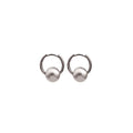 Light Luxury Vintage Brushed Alloy Round Hoop Freshwater Pearl Dangle Fashion Statement Earrings view 5