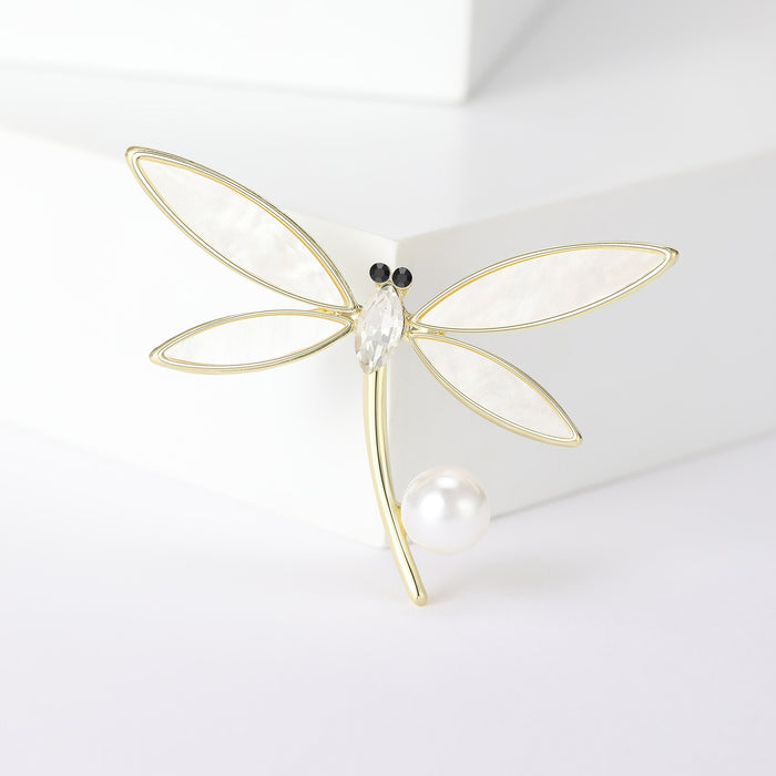 Alloy Shell Dragonfly Brooch Pin For Coats And Sweater Accessories