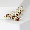 Alloy Red Persimmon Brooch Pin For Sweaters And Suits view 4