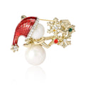 Alloy Pearl Christmas Snowman Brooch For Cute Clothing Decoration view 5