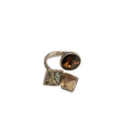 Gold Plated Zircon Square Circle Open Ring For Women view 5