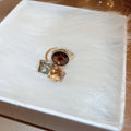 Gold Plated Zircon Square Circle Open Ring For Women view 3