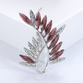Alloy Crystal Olive Branch Brooch With Rhinestones For Elegant Apparel view 6