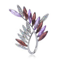Alloy Crystal Olive Branch Brooch With Rhinestones For Elegant Apparel view 2