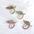 Alloy Rhinestone Chameleon Brooch Statement Animal Lapel Pin For Suits view 3