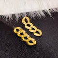 Geometric Chunky Metal Chain Link Alloy Drop Studs Elegant Creative Earrings view 4