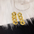 Geometric Chunky Metal Chain Link Alloy Drop Studs Elegant Creative Earrings view 3