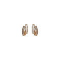 Gold Plated Copper C Shaped Shell Zircon Double Layer Chic Stud Earrings For Women view 5
