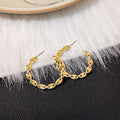 Vintage C Shape Semi Open Oval Pig Nose Alloy Hoop Stud Fashion Women Earrings view 4