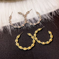 Vintage C Shape Semi Open Oval Pig Nose Alloy Hoop Stud Fashion Women Earrings view 1