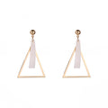 French Vintage Gold Alloy Hoop With White Mother Of Pearl Geometric Circle Drop Luxury Earrings view 5