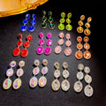 Luxury Vintage Oval Crystal Rhinestone Drop Stud Earrings, Statement Alloy Party Jewelry Earrings view 2