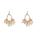 Alloy Oval Faux Pearl Crystal Rhinestone Vintage Court Style Drop Earrings view 5
