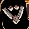 Vintage Bohemian Moonstone Pearl Crescent Alloy Gold Plated Jewelry Set With Rhinestone Jhumka Drop Earrings view 2