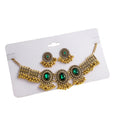 Vintage Bohemian Moonstone Pearl Crescent Alloy Gold Plated Jewelry Set With Rhinestone Jhumka Drop Earrings view 5
