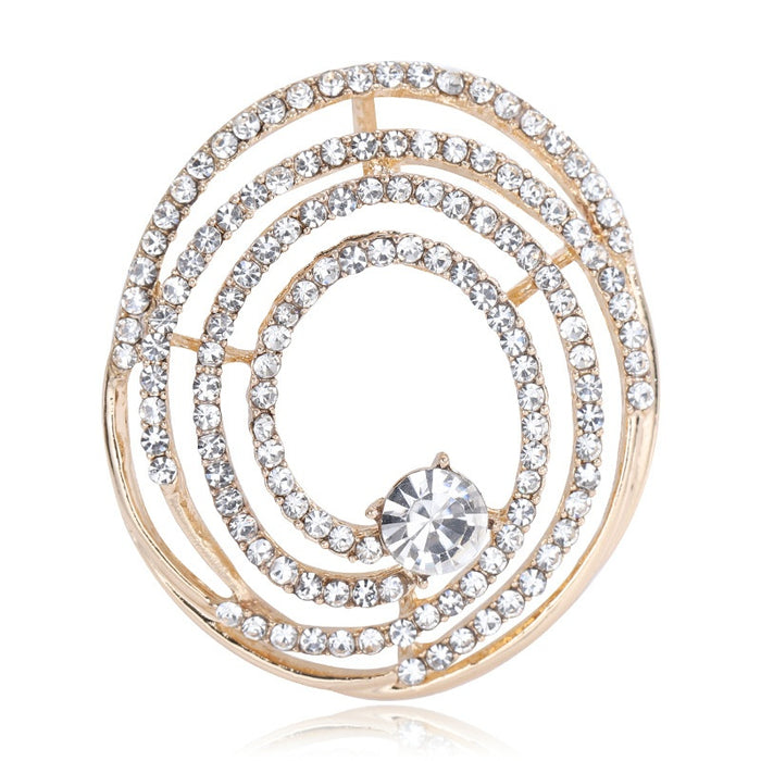 Alloy Rhinestone Fashion Brooch For Suit Dress And Apparel Decoration