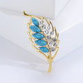 Alloy Turquoise Leaf Brooch Scarf Buckle Lapel Pin For Women view 6