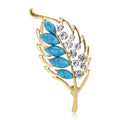 Alloy Turquoise Leaf Brooch Scarf Buckle Lapel Pin For Women view 1