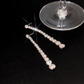 Elegant Korean Simple Rhinestone Crystal Long Tassel Drop Dangle Earrings, Light Luxury Women's Earrings view 3