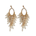 Light Luxury Alloy Crystal Tassel Drop Earrings With Silver Pin And Rhinestone Detail view 5