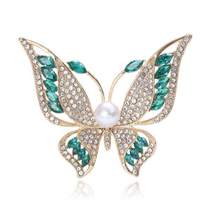 Alloy Rhinestone Butterfly Brooch For Sweater Suit And Coat