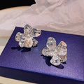 Elegant Liquid Irregular Flower Crystal Rhinestone Studs Light Luxury 3D Floral Silver Needle Earrings view 2