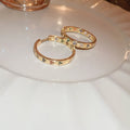 Copper Zircon Heart Circle Hoop Earrings For Women Geometric Minimalist Luxury Style view 4