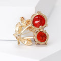 Cute Alloy Crystal Cherry Brooch Pin For Cardigans Bags And Suits view 3