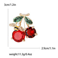 Cute Alloy Crystal Cherry Brooch Pin For Cardigans Bags And Suits view 6