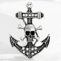 Alloy Skull Anchor Brooch Pin For Mens Fashion Clothing Decoration view 3