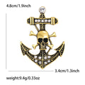 Alloy Skull Anchor Brooch Pin For Mens Fashion Clothing Decoration view 6