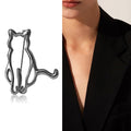 Alloy Smooth Cat Brooch Pin For Fashion Clothing Decoration view 2