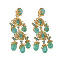 Vintage Court Style Alloy Floral Hollow Resin Clip-on Earrings for Women view 5