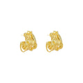 Chic Irregular Geometric C-Shaped Metal Hoop Earrings With Silver Posts For Women view 5