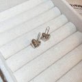 Gold Plated Copper Wrinkled Heart Hook Earrings Minimalist Geometric Cool Style Jewelry For Women view 4