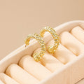 Creative Metal Geometric Stud Earrings, Exaggerated Vintage Statement Fashion Ear Jewelry view 3