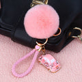 Mini Car Plush Pom Pom Keychains With Braided Wrist Straps view 9