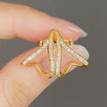 French Chic Geometric A-Shaped Stud Earrings With Micro Pave Teardrop Detail, Fashion Ear Jewelry view 3