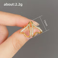 French Chic Geometric A-Shaped Stud Earrings With Micro Pave Teardrop Detail, Fashion Ear Jewelry view 5