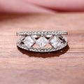 European Fashion Full Pave Square Cubic Zirconia Ring, Elegant Women Finger Jewelry Gift view 3