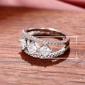 European Fashion Full Pave Square Cubic Zirconia Ring, Elegant Women Finger Jewelry Gift view 5