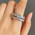 Couple Ring Two Piece Set With Eight Hearts Eight Arrows Cut And Full Pave Zircon Stones view 4