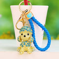 Jeweled Poodle Keychains and One Sheep Keychain With Wrist Straps view 4