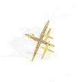European American Vintage Metal Rhinestone Starfish Brooch Suit Cardigan Coat Simple Niche Pin Accessory view 3