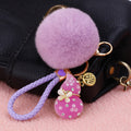 Jelly Gourd Plush Pom Pom Keychains With Braided Wrist Straps view 6