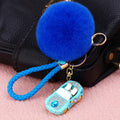 Mini Car Plush Pom Pom Keychains With Braided Wrist Straps view 12